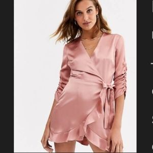 A pink Satin Romper, River Island